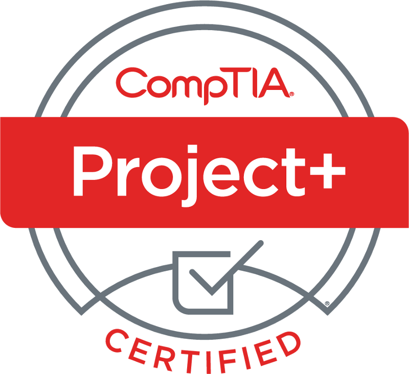 ProjectPlus Logo Certified CompTIA Project+